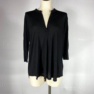 Victoria's Secret Black V-Neck Knit Top Sz S